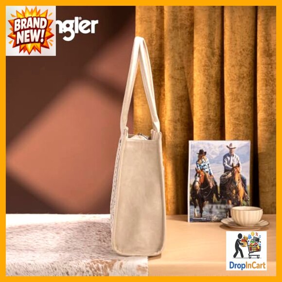 Western Leather Tote Bag Shoulder Purse Top Handle Handbag Aztec Pattern - Picture 5 of 7